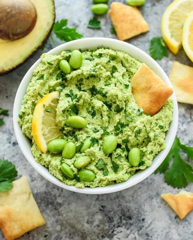 Avocado Cilantro Edamame Hummus