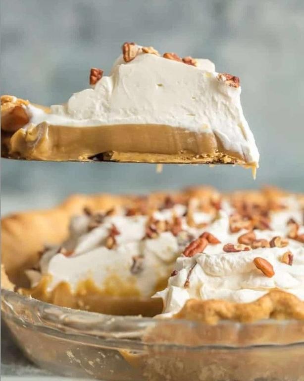 Classic Butterscotch Deluxe Pie with Whipped Cream