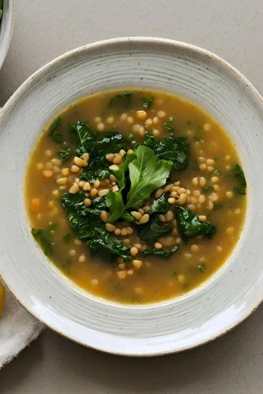 Ginger Lentil Soup with Lemon and Spinach