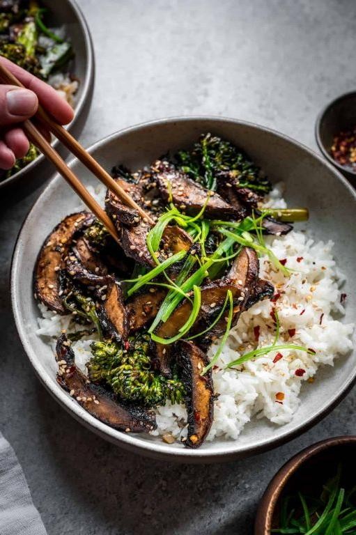 Gluten Free Teriyaki Mushroom Rice Bowl