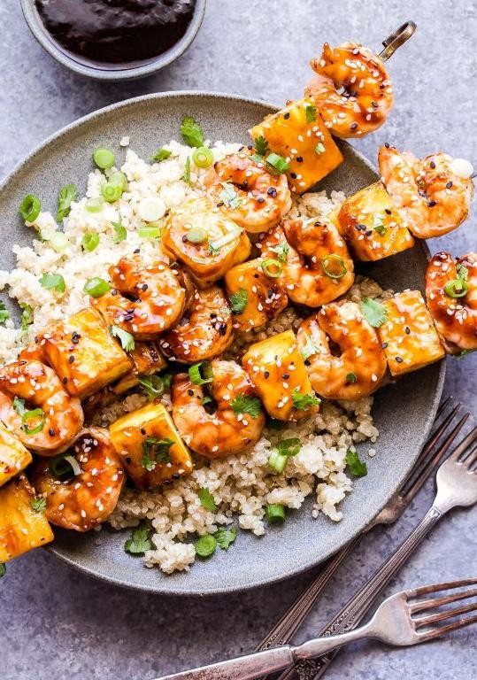 Gluten Free Teriyaki Shrimp and Pineapple Skewers