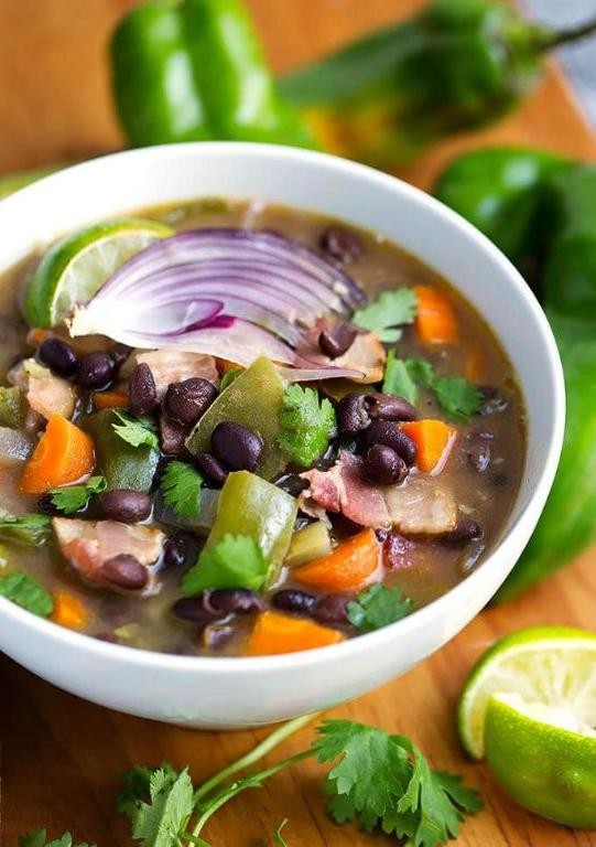 Hearty Vegetarian Green Chile Stew with Black Beans
