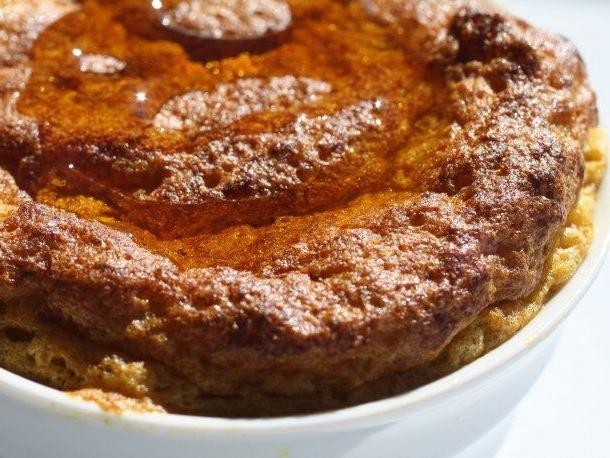 Pumpkin Casserole Souffle with Maple Syrup Glaze