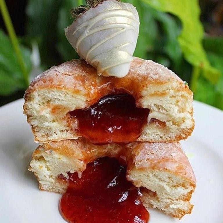 Raspberry Jalapeno Jelly Glazed Donuts