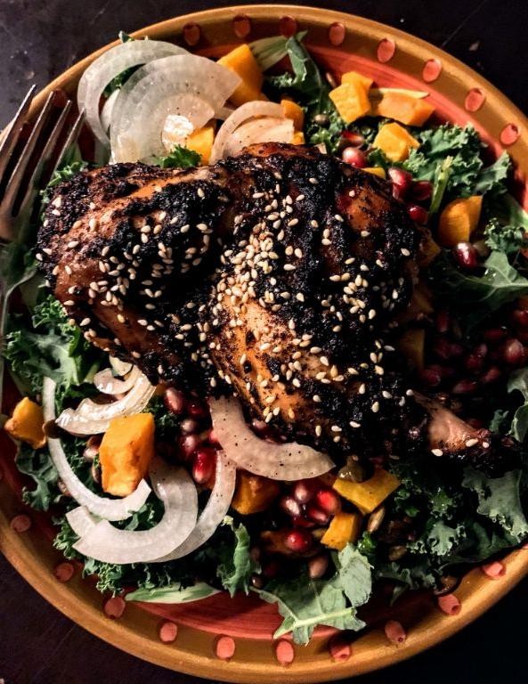 Slow Cooker Cornish Hens with Pomegranate Molasses