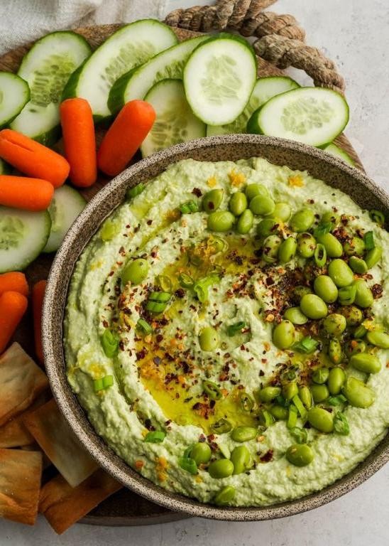 Smoky Paprika Cilantro Edamame Hummus