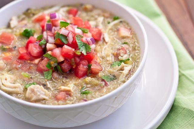 Vegetarian Green Chile Stew with Quinoa