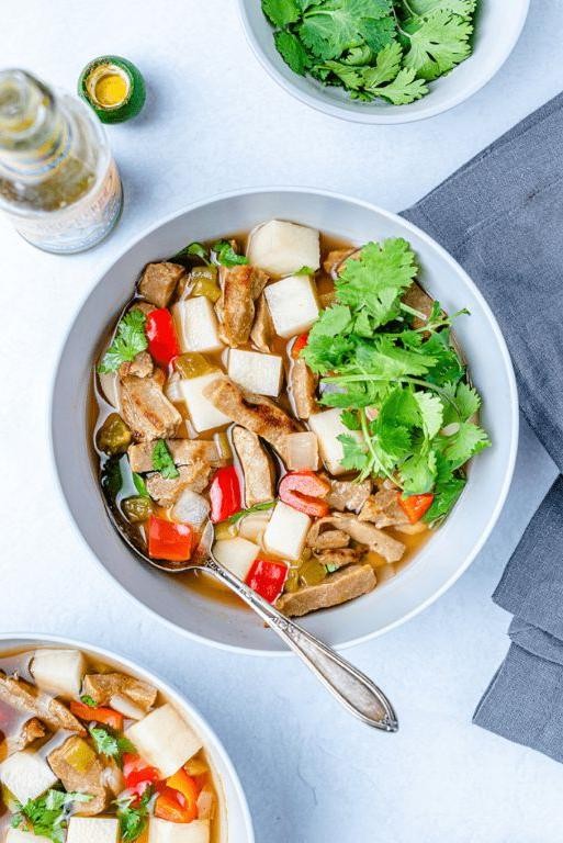 Vegetarian Green Chile Stew with Tofu